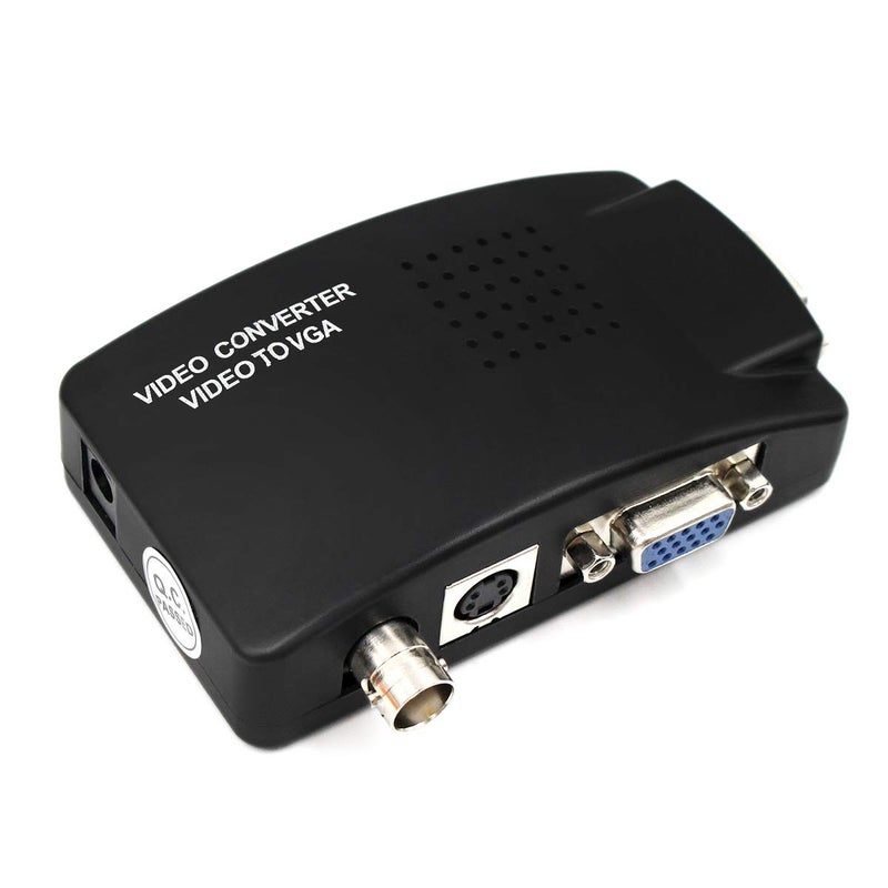 HDSUNWSTD Portable BNC to VGA Video Converter Composite S-Video Input to PC VGA Out Adapter Digital Switch Box for PC MACTV Camera DVD DVR - Image 2
